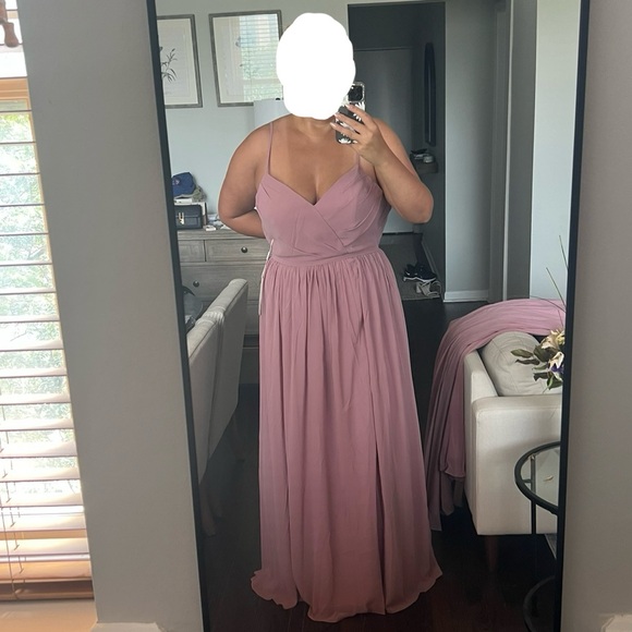 Chiffon Bridesmaid Dress in Mauve - Picture 6 of 6